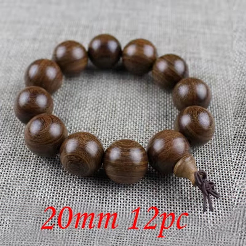 Yanqi 6-20Mm Wood Sandalwood Prayer Beads Elastic Bracelet Men Jewelry Authentic African Buddha Wood Bead Bracelet Beads