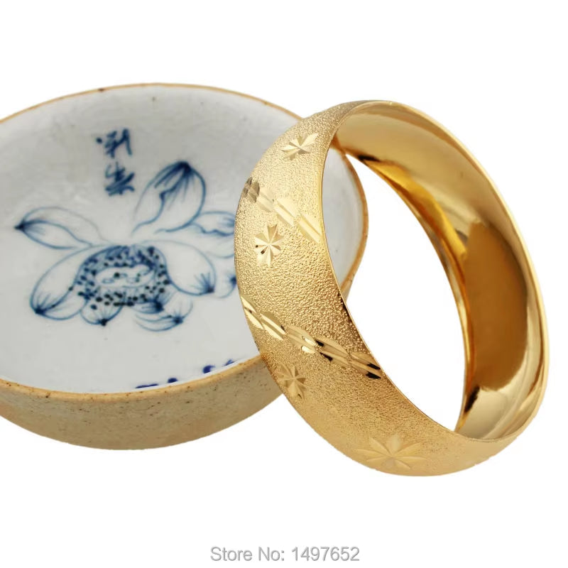 Newest Big Wide Ethiopian Bangle / Gold Color Bangles&Bracelets Dubai African Men Women Jewelry