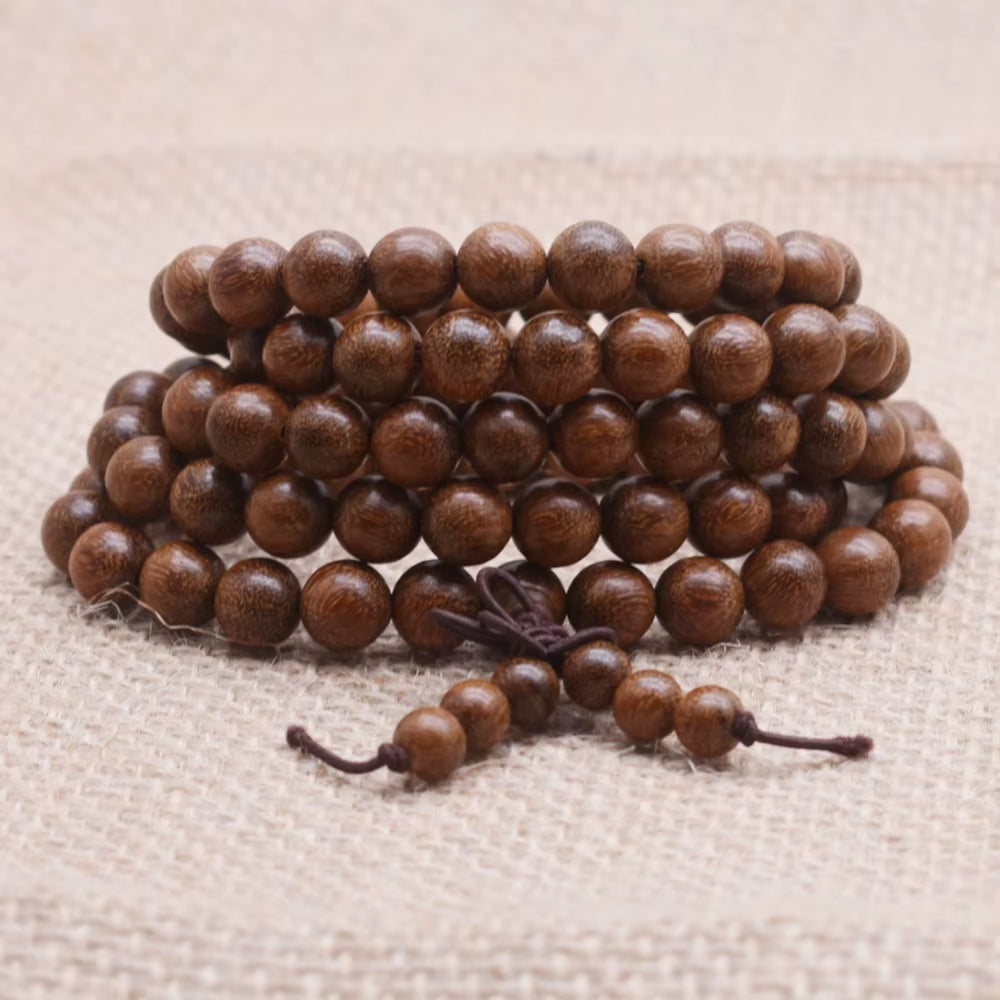 Yanqi 6-20Mm Wood Sandalwood Prayer Beads Elastic Bracelet Men Jewelry Authentic African Buddha Wood Bead Bracelet Beads