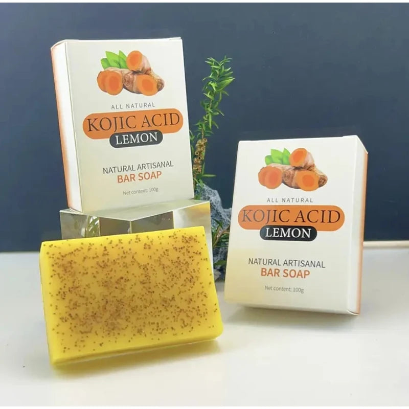 Turmeric Granular Soap Lemon Soap Kojic Acid Soap Ginger Bath Cleansing Soap Body Whitening Body Care Oil Removal Handmade Soap