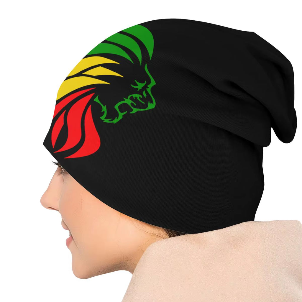 Rasta Lion Rastafari Jamaica Judah Skullies Beanies Hats Fashion Unisex Street Caps Warm Dual-Use Bonnet Knitted Hat