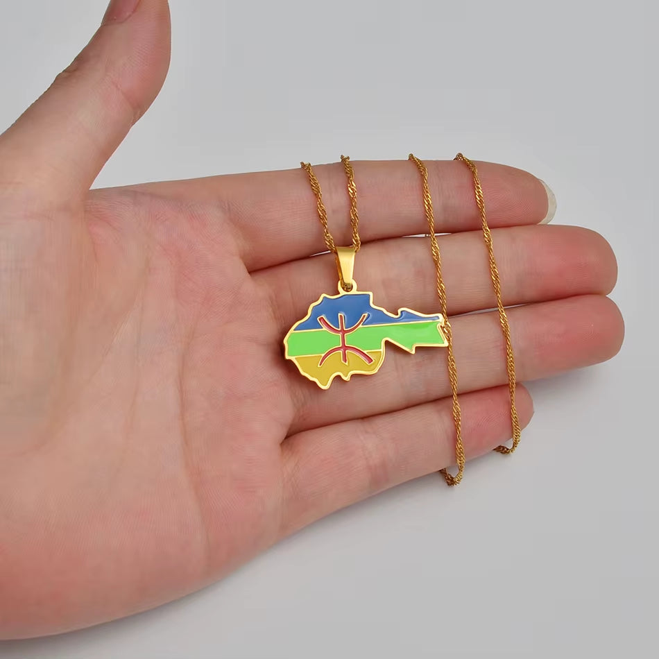 Anniyo 3.3Cm Berbers Pendant Necklaces African Berber Jewelry for Women Men @249921