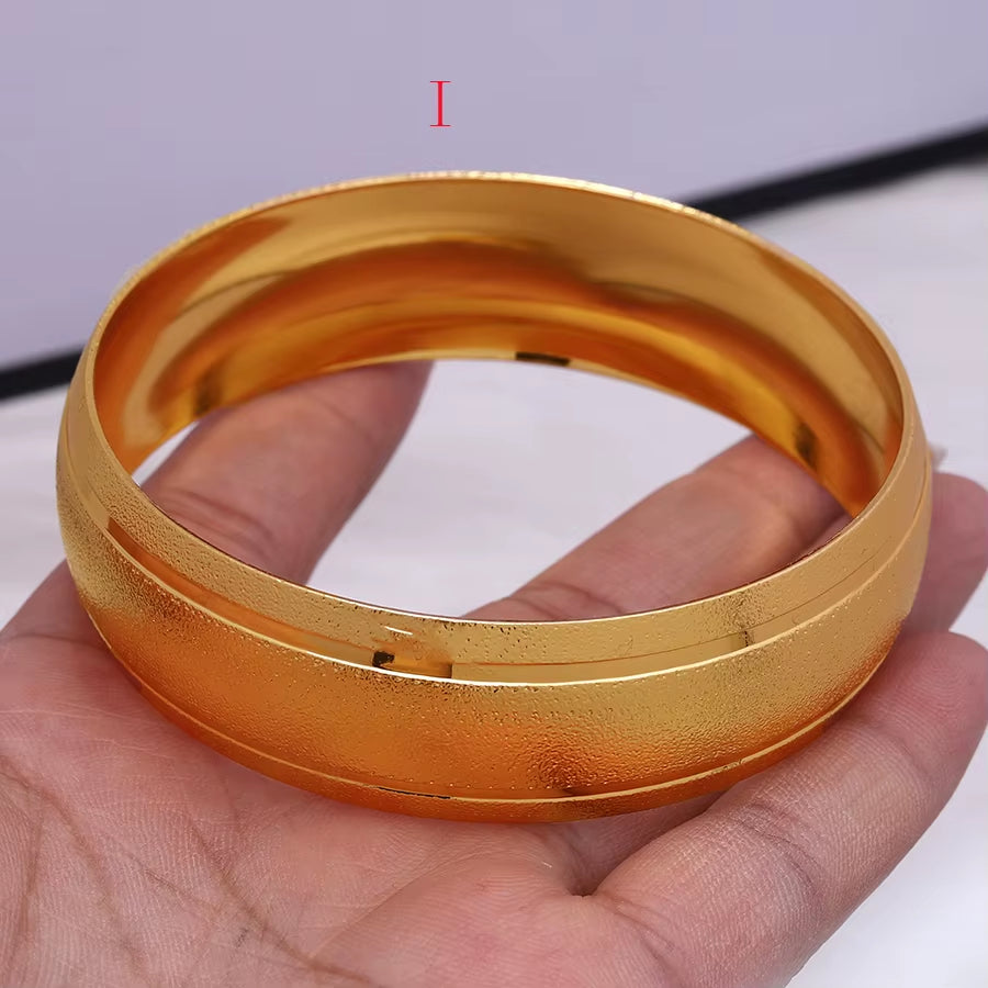 Newest Big Wide Ethiopian Bangle / Gold Color Bangles&Bracelets Dubai African Men Women Jewelry