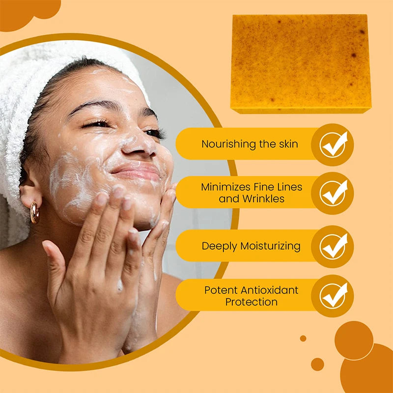 Turmeric Granular Soap Lemon Soap Kojic Acid Soap Ginger Bath Cleansing Soap Body Whitening Body Care Oil Removal Handmade Soap