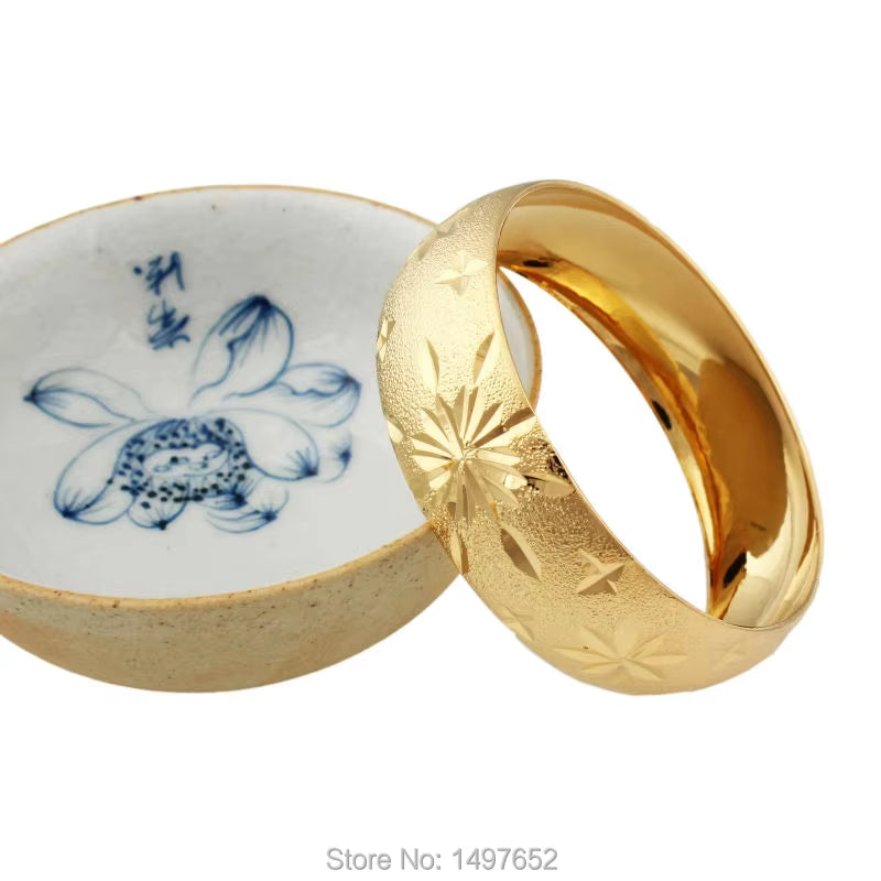 Newest Big Wide Ethiopian Bangle / Gold Color Bangles&Bracelets Dubai African Men Women Jewelry
