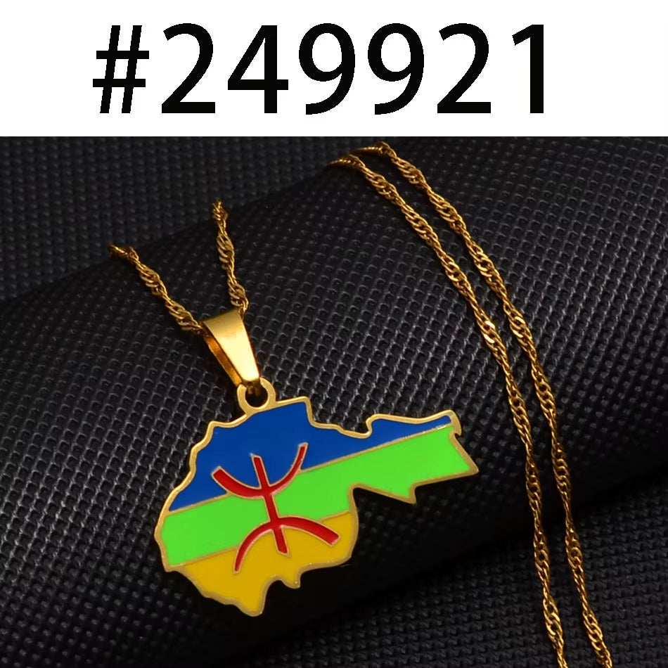 Anniyo 3.3Cm Berbers Pendant Necklaces African Berber Jewelry for Women Men @249921