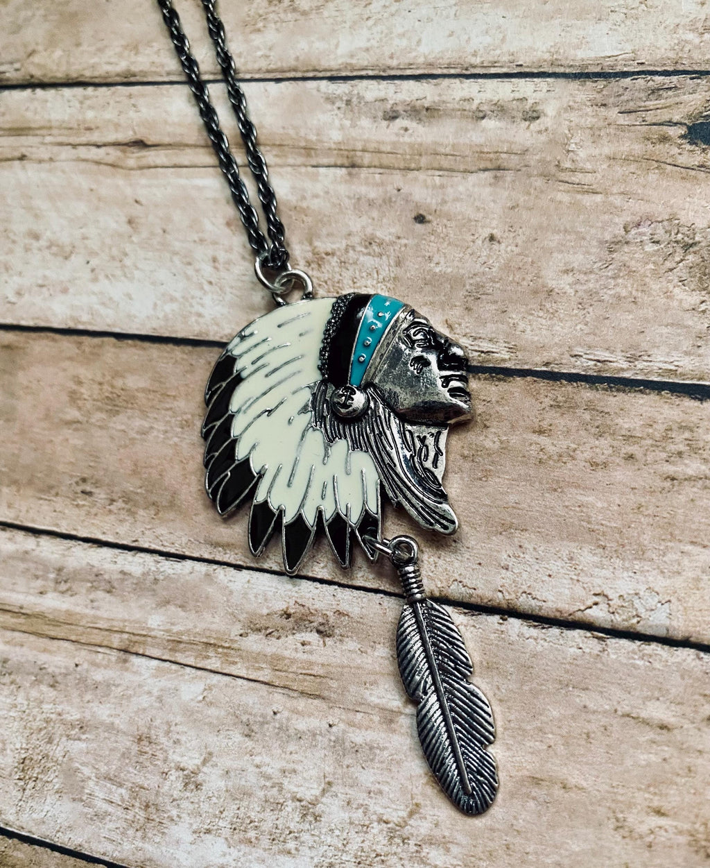 Cherokee Indian Chef Western Tribe Necklace